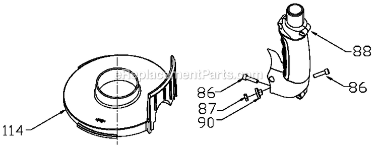 Porter Cable 8911 (Type 2) Grip Vac For 890 Power Tool Page A Diagram
